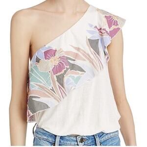 Free People | Annka Bubble Off the Shoulder Blouse Top Floral Ivory Small